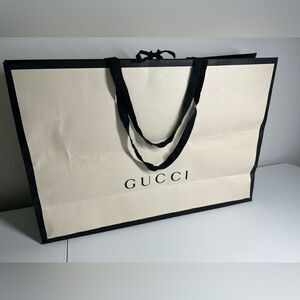 Gucci Big Paper Gift Bag Size 25” x 18” x 8” Black White